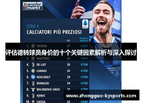 评估德转球员身价的十个关键因素解析与深入探讨