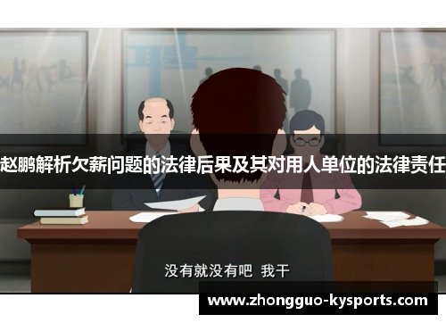 赵鹏解析欠薪问题的法律后果及其对用人单位的法律责任