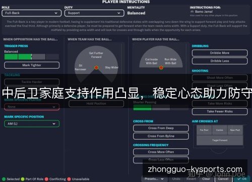 中后卫家庭支持作用凸显,稳定心态助力防守 中后卫家庭支持作用凸显,稳定心态助力防守